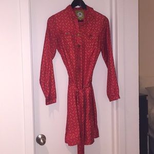 Elizabeth McKay Red Silk Button Dress
